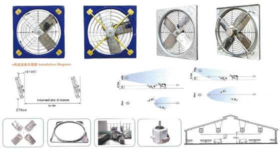 Steel Frame Exhaust Cooling Fan Cattle Sheds Dairy Cow House Hanging Type Suspension